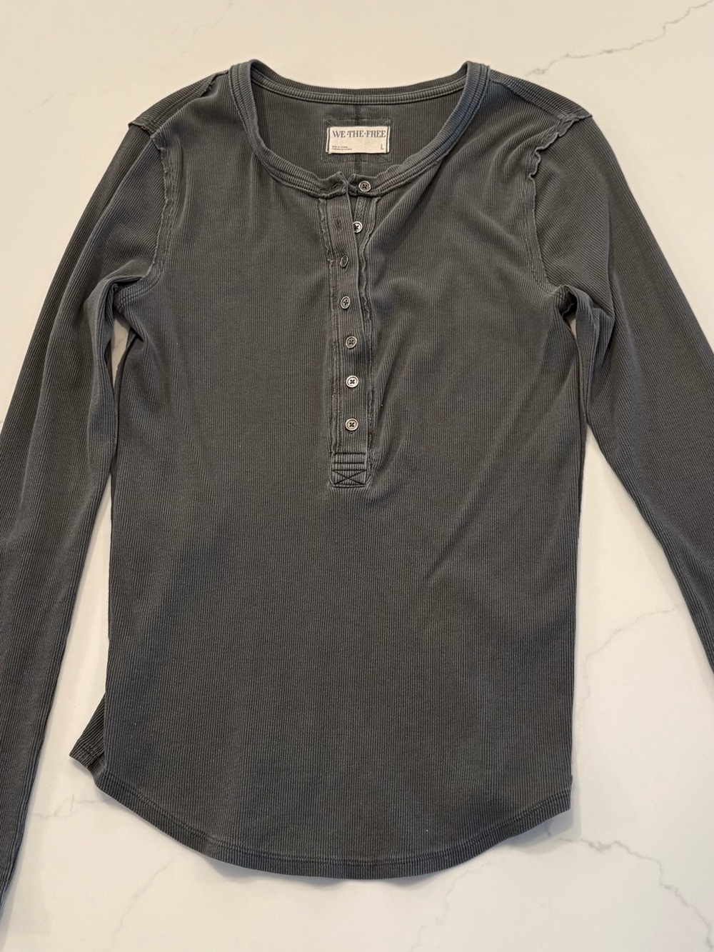 We The Free Free People Jamie Henley Black Gray Women L